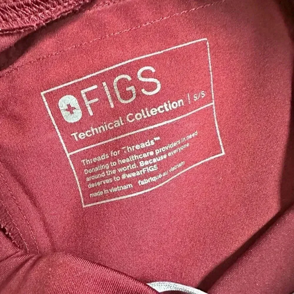 FIGS | Men's Axim Cargo Scrub Pants Maroon Wine Burgundy | Size Small
